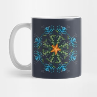 Octopus Mandala with Seaweed and Sea Star Mug